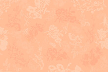Abstract Background Texture In Floral Style 2024 Peach Fuzz Color. Background For Graphic Design.