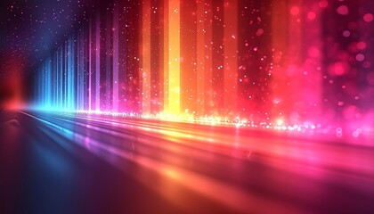 Wall Mural - Abstract glowing shiny stripes motion background. Trendy color, generative ai
