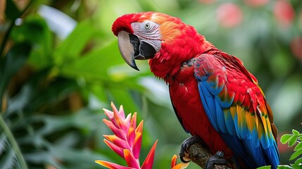 Wall Mural - red and yellow macaw