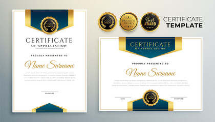 Sticker - professional diploma of achievement background with golden seal design