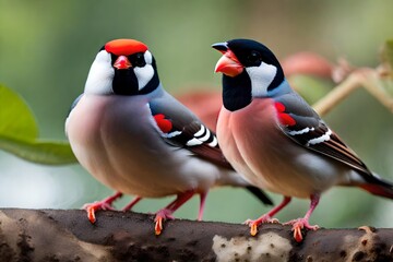 Poster - red and blue bird