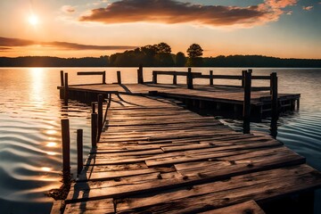 Canvas Print - sunset on the pier