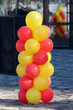 A column of rubber balls.