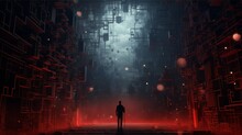 3d Illustration Of A Man Standing In Front Of A Futuristic City