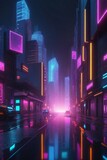 Fototapeta  - Cyberpunk City