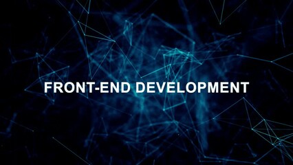 animated futuristic texts about web development, web design and front-end development services
