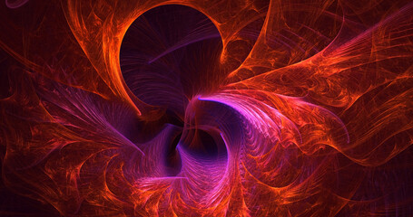 3D manual rendering abstract multicolor technology fractal light background