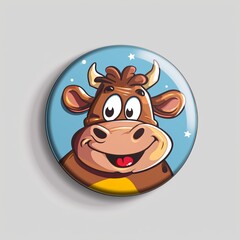 Poster - Cartoon Cow Emblem