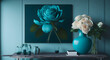Soothing Serenity: AI-Designed Turquoise Wall Decor