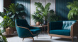 Mid-Century Elegance: AI-Generated Living Room Masterpiece
