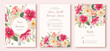 wedding invitation set with pretty floral watercolor