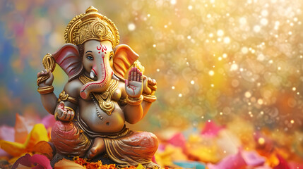 Wall Mural - Lord ganesha sculpture. Goddess ganesh festival.