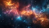 Fototapeta Kosmos - Starry sky filled with celestial objects, distant galaxies, and celestial phenomena, Generative AI.