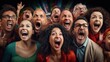 individuals faces as they react to winning the lottery. Capture multiple winners from a diverse range of age, gender and ethnicity backgrounds, shock, expression, happy