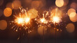 © cai - Beautiful creative holiday background with fireworks and sparkles