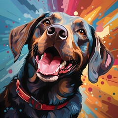 Canvas Print - Abstract Portraits of Pet Dogs 