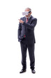 © Elnur - Old businessman wearing virtual glasses isolated on white