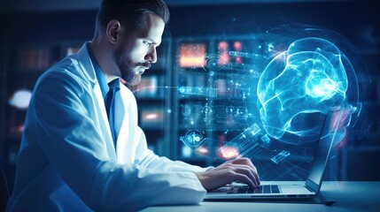 AI Health Teach Application for Medication, futuristic medical concept