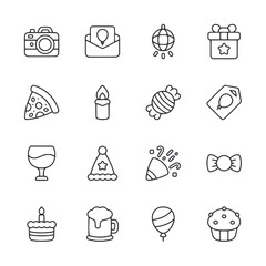 Wall Mural - Birthday icons set