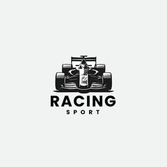 car F1 racing design in monochrome