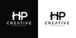 Initial HP home logo with creative house element
