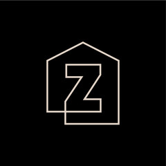 Wall Mural - z Letter House Monogram Home mortgage architect architecture logo vector icon illustration