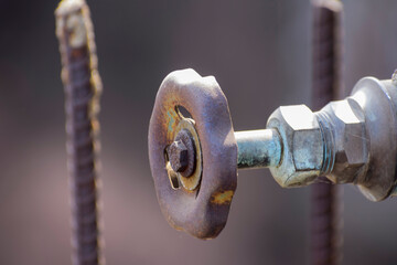 Industrial Precision: Water Pipeline Valve Closeup