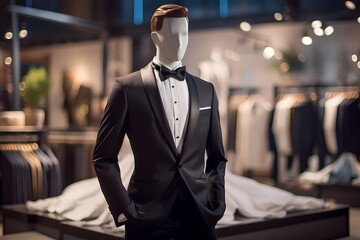 male mannequin wearing a suit