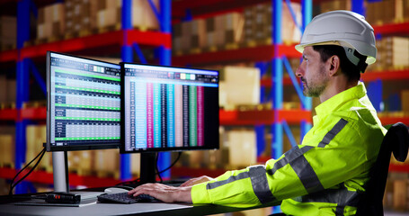 Poster - Warehouse Inventory Management On Computer