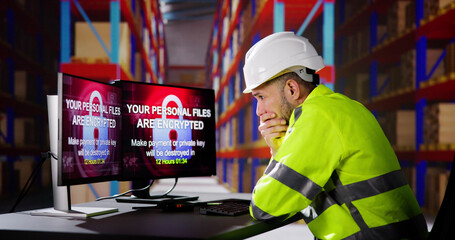 Poster - Shocked Engineer In Automated Logistics Warehouse