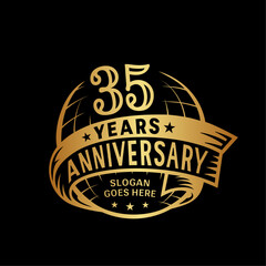 Wall Mural - 35 years anniversary design template. 35th logo. Vector and illustration. 