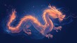 Golden Chinese dragon lines glow on a dark background.