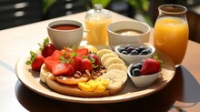 A Plate Of Food With Fruit