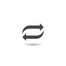  Double Reverse Arrow  Icon With Shadow