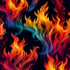 Wall Mural - colorful fire illustration background