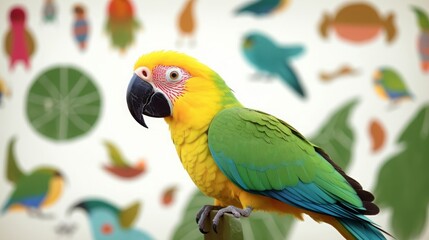 Funy and cute Brazil animals and birds, Generative AI 