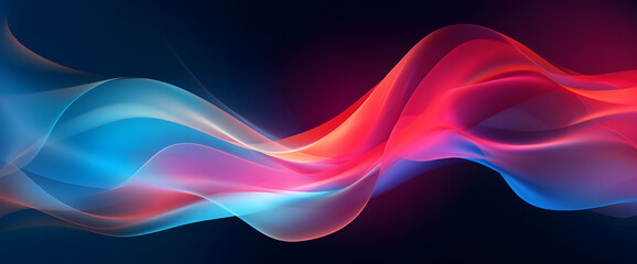 Wall Mural - Abstract background featuring a vibrant and colorful wavy pattern. Set against a dark backdrop.