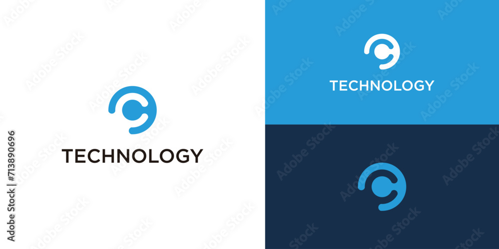 Letter C Negative Space Logo Design Template Stock Vector | Adobe Stock