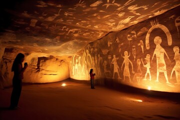 Wall Mural - ancient cave with ancient Design 