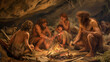 paleolithic, hunter gatherers, stone age, Mesolithic, ritual, rituals, Kinship Echoes Journeying to a Neanderthal Family Gathering, Witnessing Bonds Formed in the Heart of Prehistoric Unity