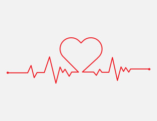 heartbeat pulse vector line icon. pulse isolated on white background. heartbeat, cardiogram. vector 