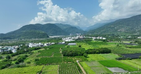 Canvas Print - Top view of the Hualien countryside in Taiwan