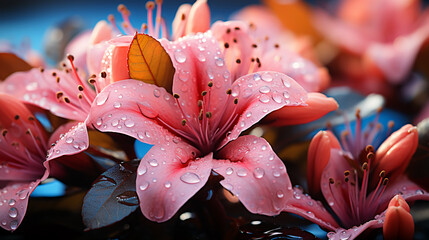 beautiful vibrant macro shots of wet blooming flowers with drops of morning dew professional floral macro photography close up macros wallpapers 16:9 for widescreen