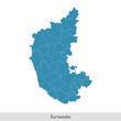 map of Karnataka is a state of India with districts