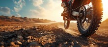 Bike Speed And Motion Blur With A Sports Man On Space In The Forest For Dirt Biking Motorcycle Fitness And Power With A Person Driving Fast On An Off Road Course For Freedom Or Performance