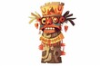 Illustration of a decorative witch doctor totem effigy object on a white background. Generative AI