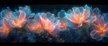 Colorful Flower In Neon Colors. Neon Abstract Background.generative AI