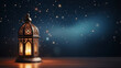 luxury arabic lantern of ramadan celebration with text copy space.