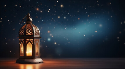 Wall Mural - luxury arabic lantern of ramadan celebration with text copy space.