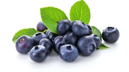Wall Mural - bilberry on isolated white background.